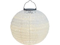 Dekoratívne solárne závesné LED svietidlo Pellaro, IP44, biela, pr. 25 x 25 cm