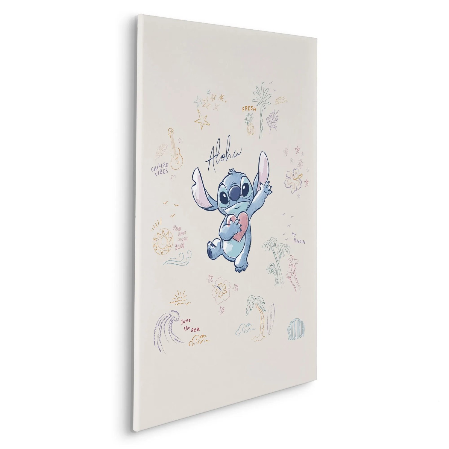 E-shop Komar Nástenný obraz na ráme Disney Lilo and Stitch In the Sun 60 x 90 cm