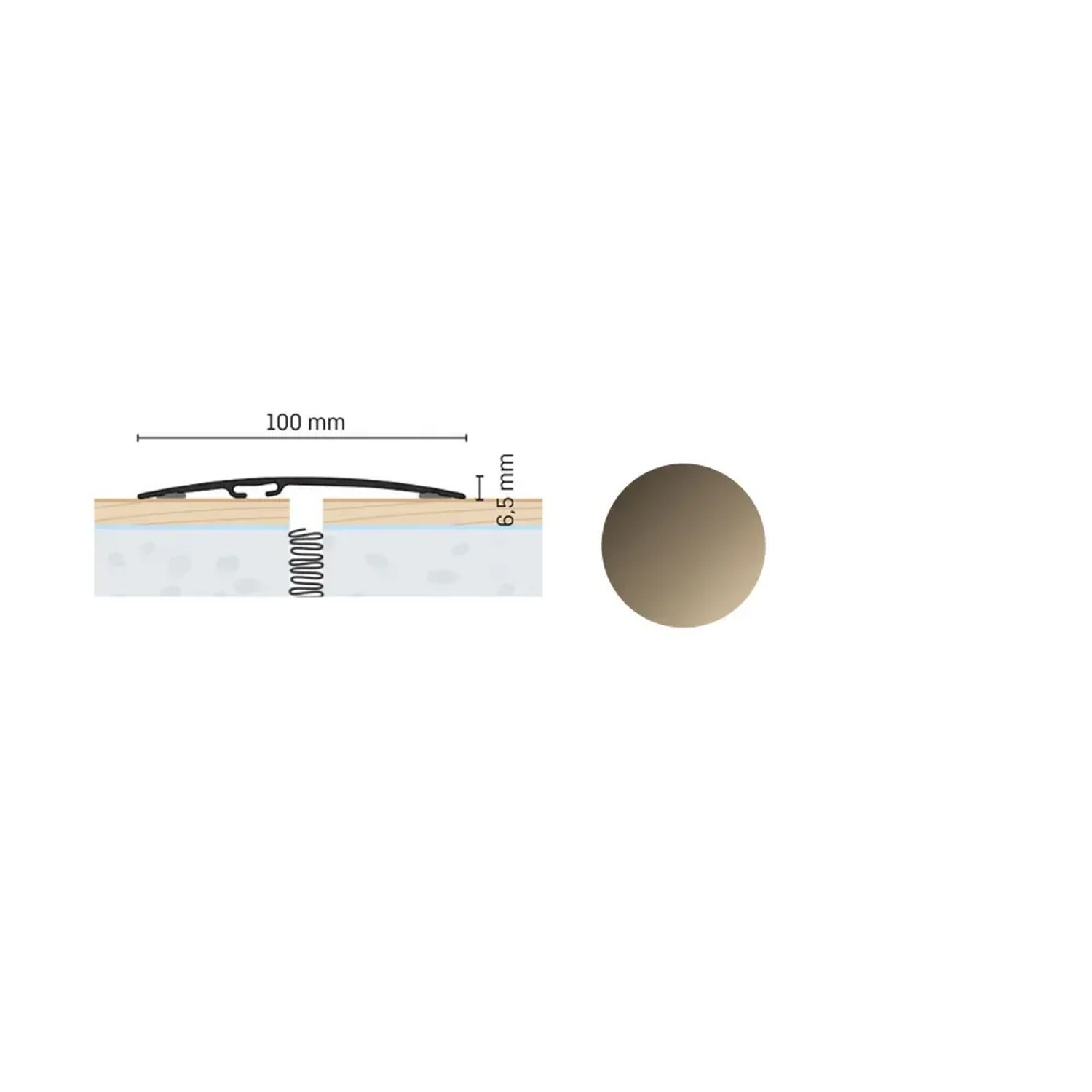 E-shop Döllken Profiles Prechodový profil Samolepiaca DP 100/S, 100 x 6,5 x 900 mm