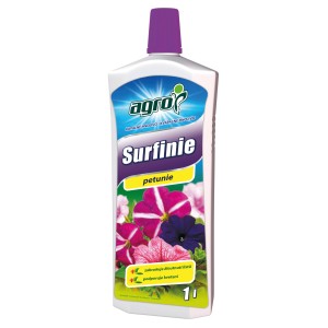 Tekuté hnojivo pre balkónové a kvetináčové rastliny, špeciálne pre surfinie a petúnie.