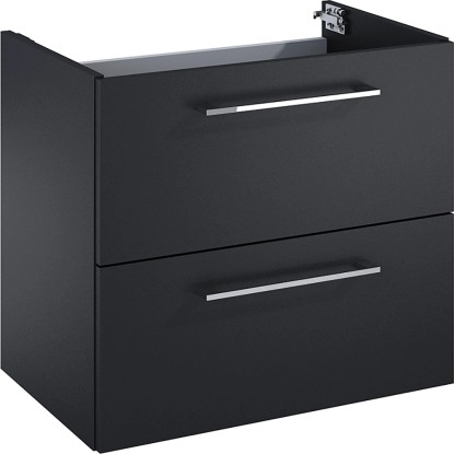 Maximus Skrinka pod umývadlo Cheese, 2 zás., matná čierna + strieb. úch., 60 cm