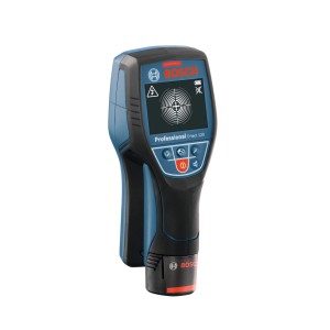 Detektor Bosch Professional D-tect 120, modrý vyhľadávač vedenia s displejom na lokalizáciu kovov a káblov do 12 cm.