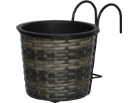 Závesný kvetináč z polyratanu tmavo hnedý mix pr. 19 x 22 cm