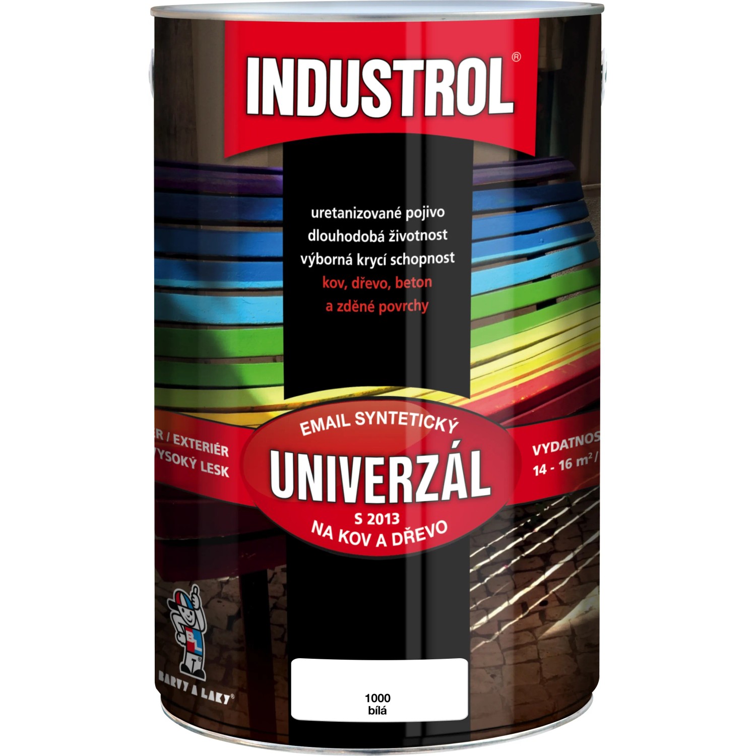 E-shop INDUSTROL Email na kov a drevo S2013 UNIVERZÁL 1000 biely 4 l