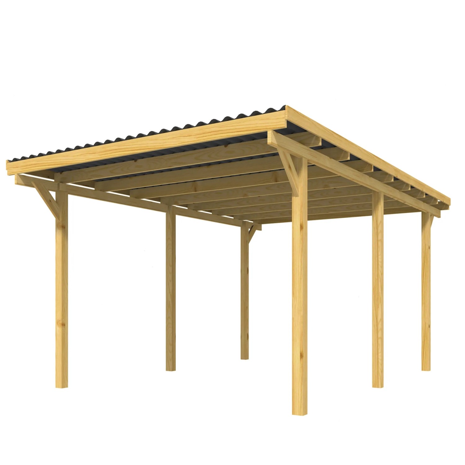 E-shop Stelmet Prístrešok pre jedno auto Föhr prírodná zelená 495 x 303 x 228 cm