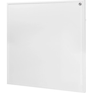 Biely, štíhly vykurovací panel Grimsey 350W. Infračervený ohrievač na stenu alebo voľne stojaci.