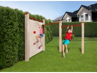 Weka Lezecká stena s hrazdami Tabaluga, prírodná/červená Weka Lezecká stena s hrazdami Tabaluga, prírodná/červená