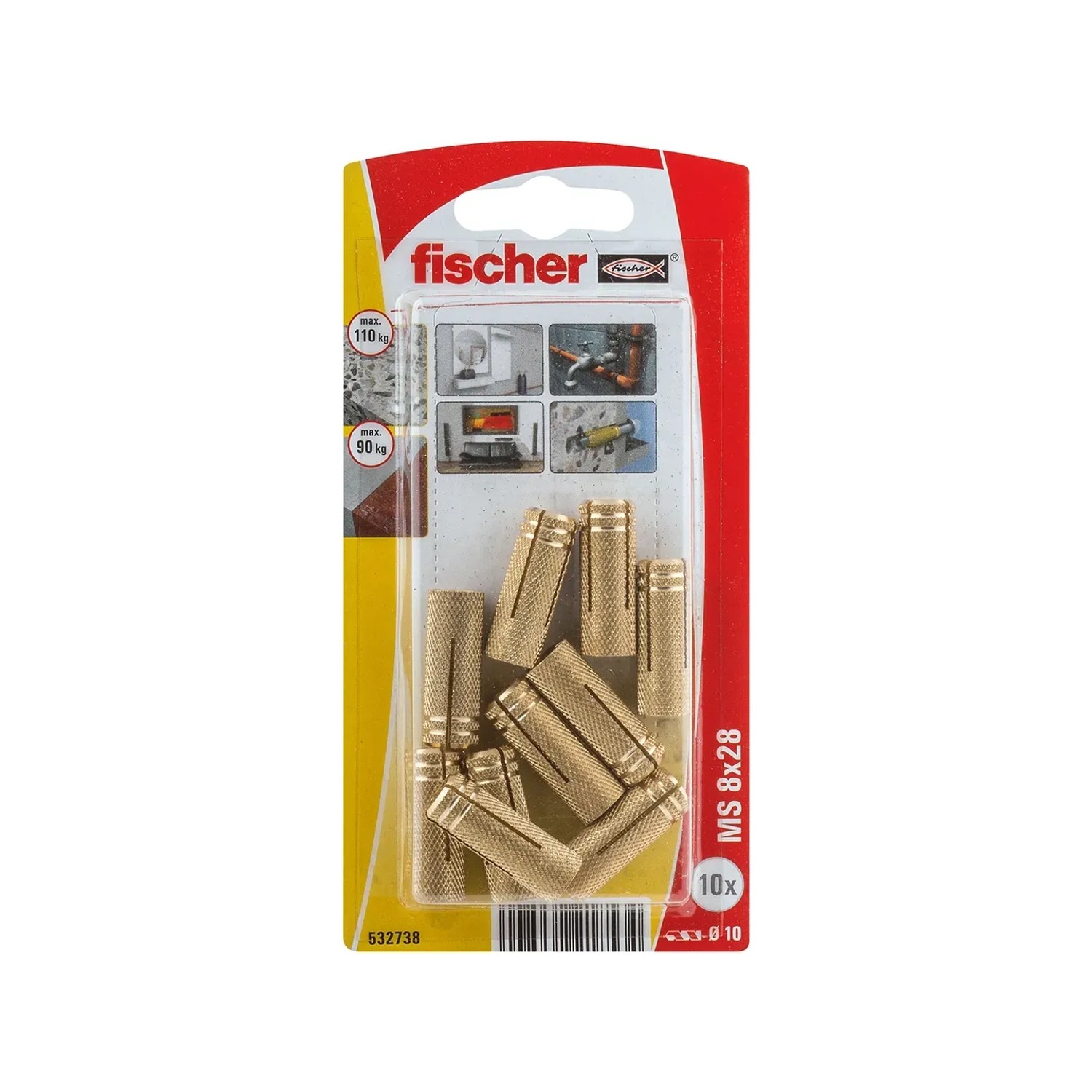E-shop Fischer Mosadzná hmoždinka MS 8 x 28 K NV, 10 ks