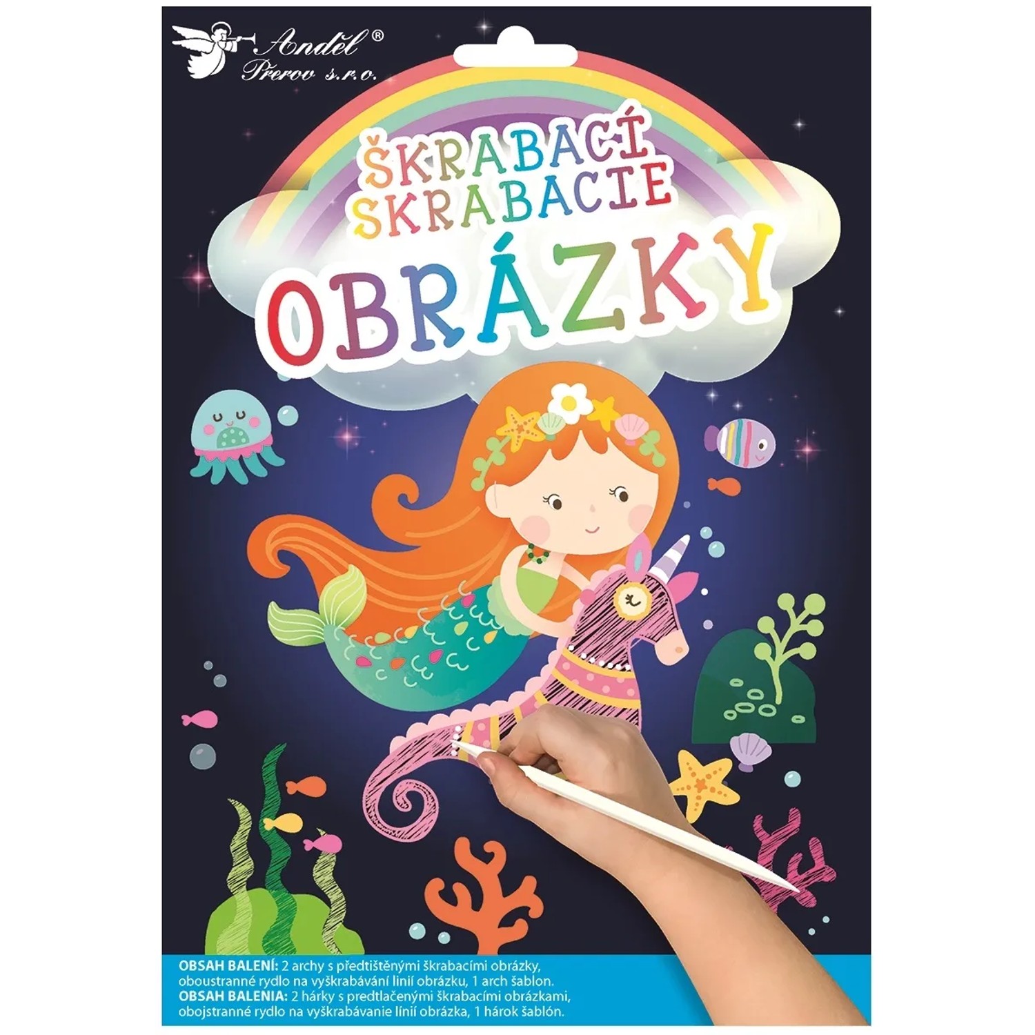 E-shop Anděl Přerov Škrabacie obrázky morská panna, 2 hárky 16,5 x 21 cm