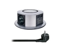 Solight Výsuvný blok 3 zásuvky + USB A + C 20W PD, Wireless 10W, 2 m, strieborná