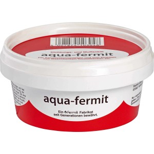 Tesniaca pasta 250g v bielej nádobe s červenou potlačou, vhodná pre sanitárne inštalácie.