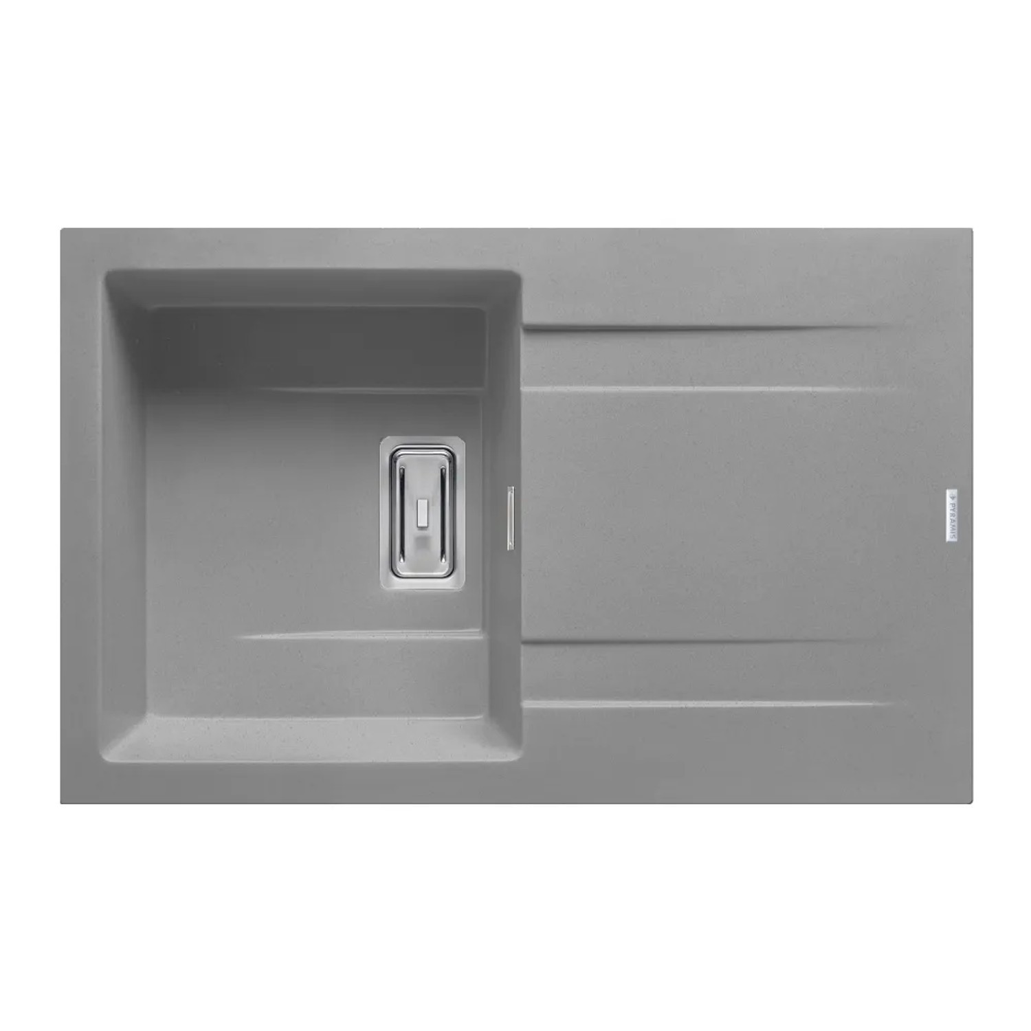 E-shop Pyramis Granitový drez s odkvapkávačom Kartesio 1B 1D, industrial grey, 79x50 cm