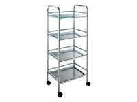 CMI Kúpeľňový vozík Culebra so 4 odkladacími plochami pochrómovaný