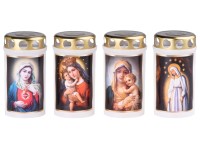 Náhrobná sviečka lisovaná s plech. viečkom biela, 120 g