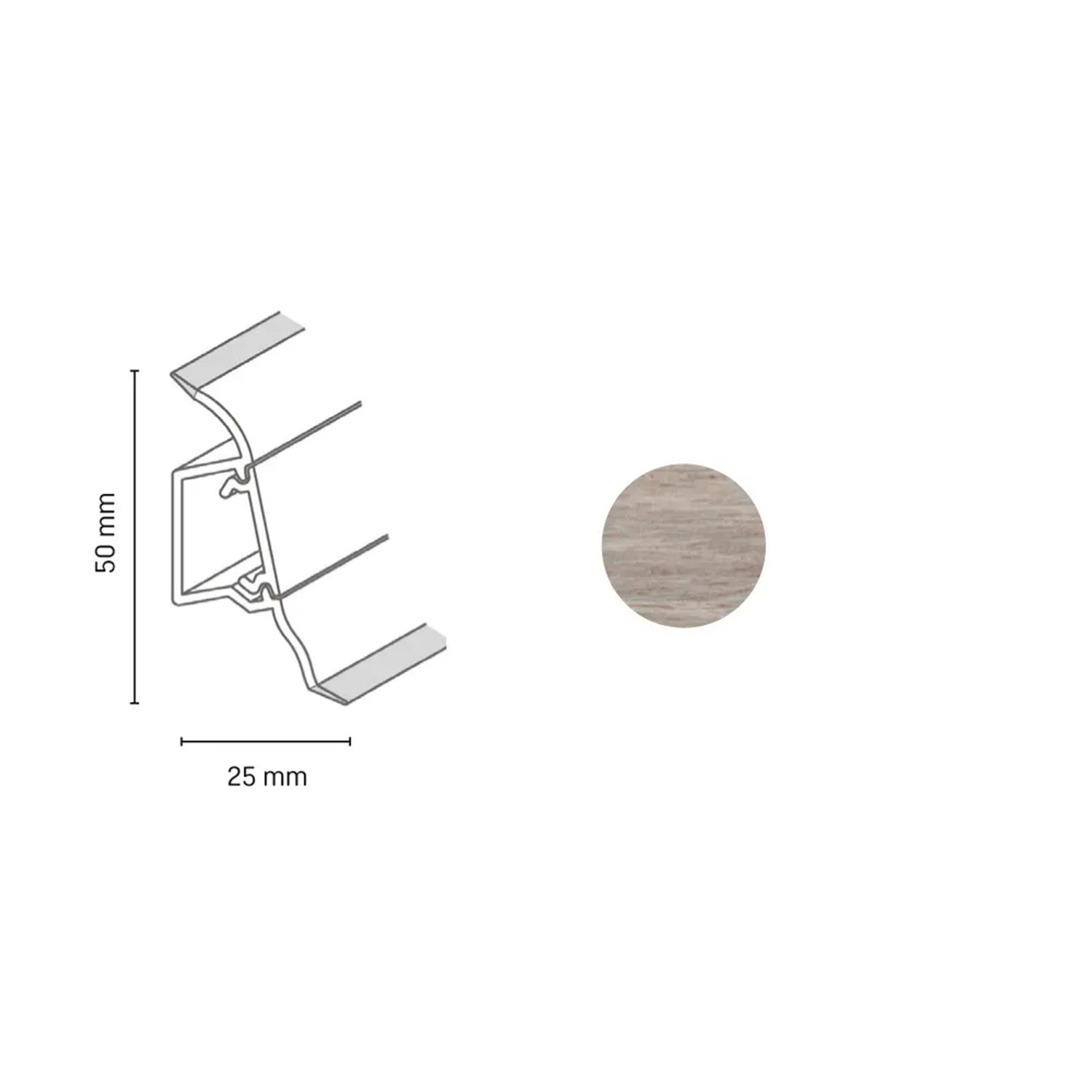 E-shop Döllken Profiles Lišta SLK 50 2150 dub sardinia 50 x 25 x 2500 mm