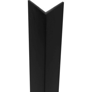 Čierny rohový profil Arcansas z PVC, 30x30x1000 mm, rovnostranný.
