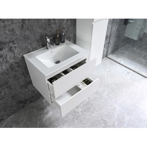 Sanotechnik Corbo umývadlová skrinka, 60 cm, biela matná, s dvoma otvorenými zásuvkami.