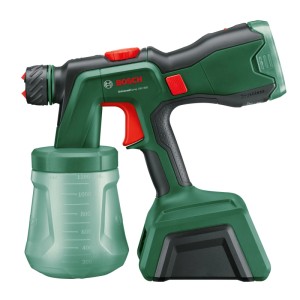 Akumulátorový striekací systém Bosch Universal-Spray 18V-300, zelený/čierny, priehľadná nádoba. Bezuhlíkový.