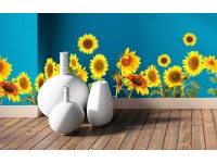 Crearreda Samolepiace dekorácie na stenu, slnečnice, 1 hárok, 30 x 198 cm