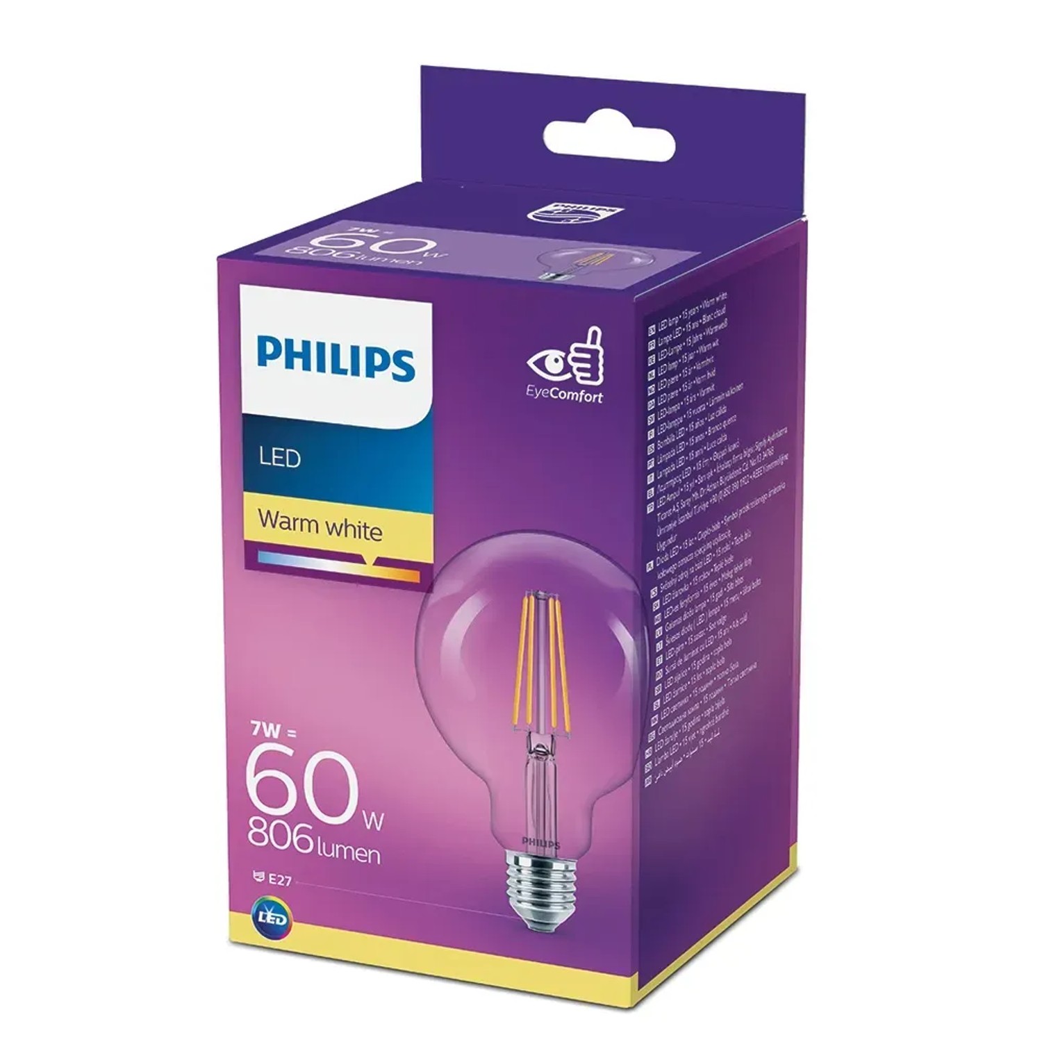 E-shop Philips Classic LED žiarovka E27, 7 W, 806 lm, 2700 K, opál