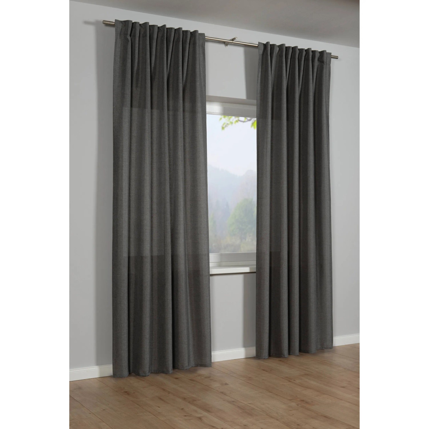 E-shop Bennetti Záves so skrytými pútkami, štruktúr. zdobenie, striebrosivý 245 x 140cm