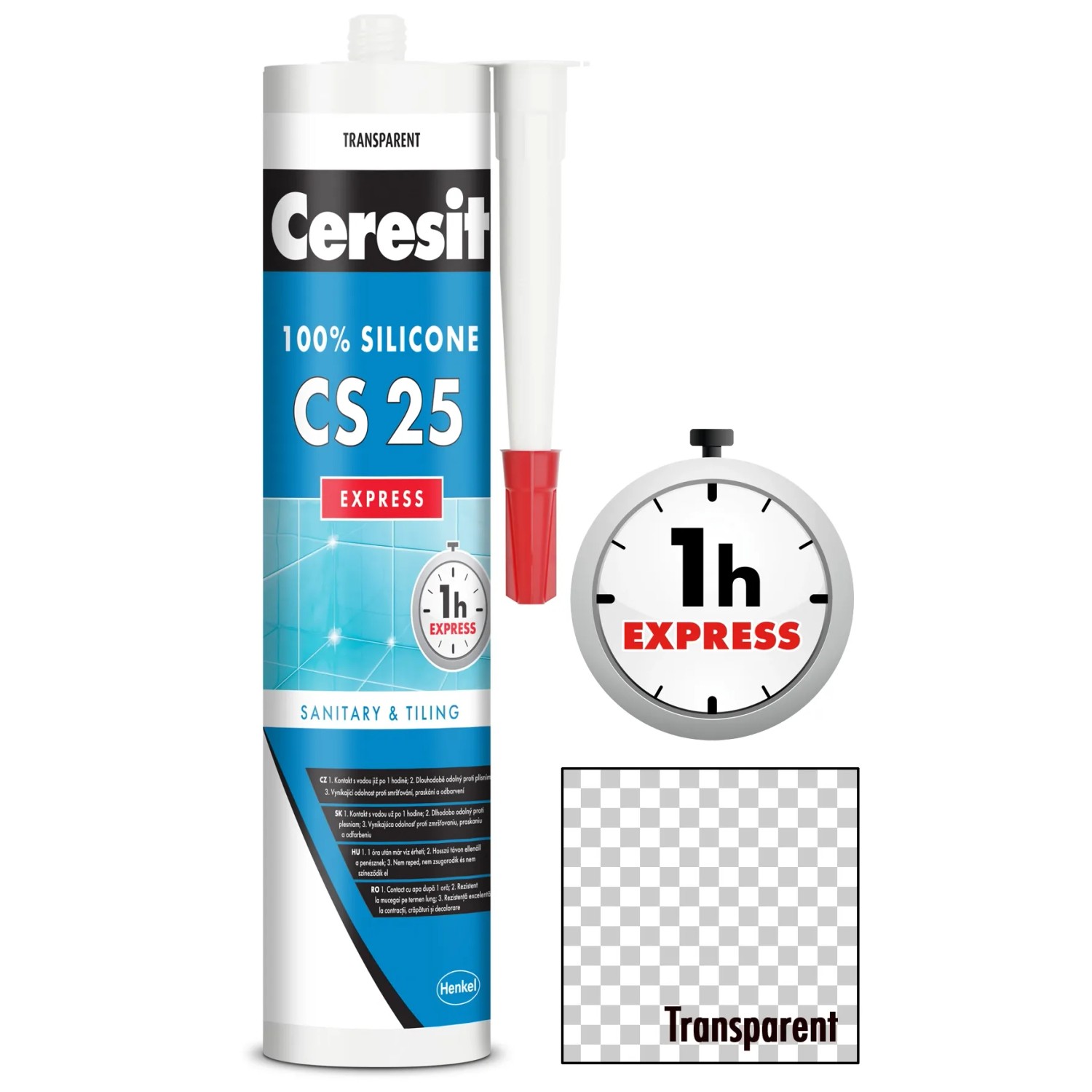 E-shop CERESIT Sanitárny silikón CS 25 Express transparentný 280 ml