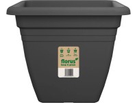 Florus Kvetináč Mediterran Quadro antracitový, 30 x 30 x 24 cm