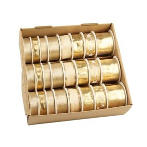 Ditipo Látková stuha Cream Gold rôzne druhy 40mm x 2m/25mm x 3m/15mm x 3m, 1 ks