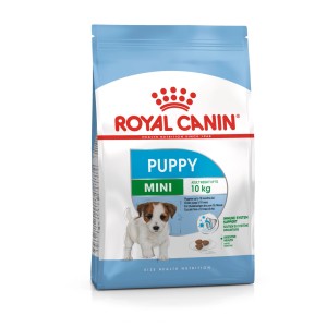 Royal Canin Mini Puppy suché krmivo 2kg pre šteňatá malých plemien v kŕmnom vreci.