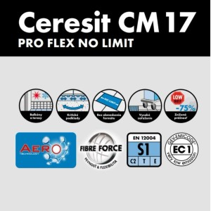 Ceresit Flexibilné cementové lepidlo CM 17 PRO, technológia Aero, 25 kg