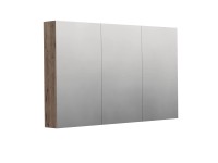 INTEDOOR Zrkadlová skriňa BEE, 3dvere, el.zásuvka, IP44, š.120cm, dub Wellington