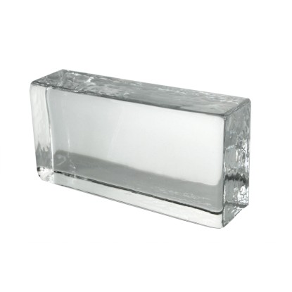 Sklenená tvárnica Crystal Collection, 20x10x5 cm, jednostranne satinovaná, pre dekoratívne interiéry.