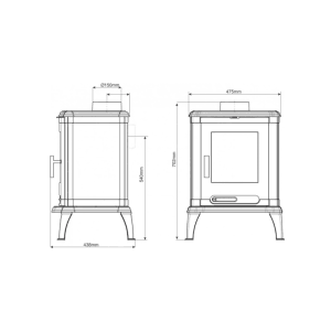 Nordflam Krbové kachle liatinové ADRIA 7 kw čierna 480 x 700 x 440 mm