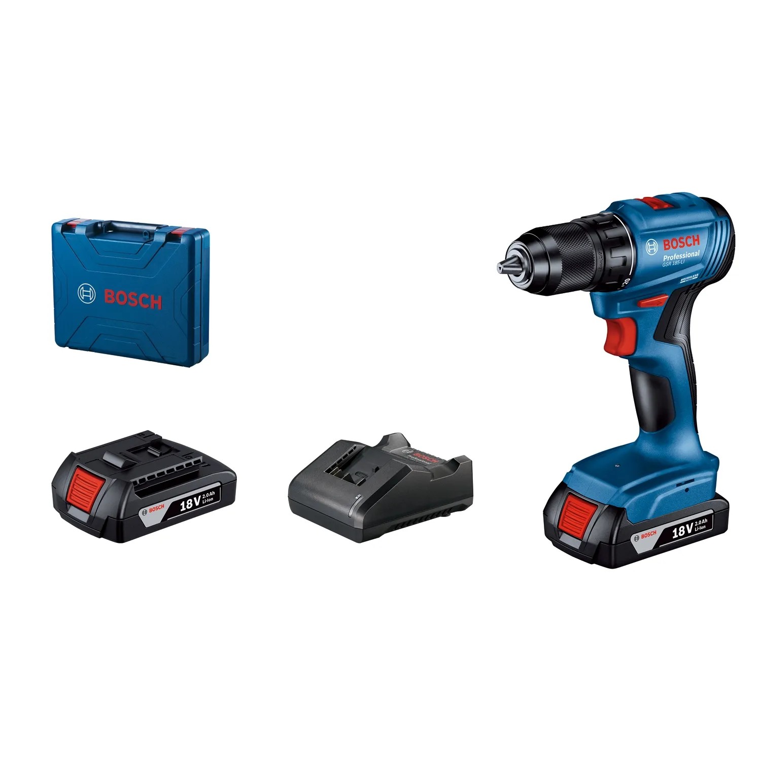 E-shop Bosch Professional Aku vŕtací skrutkovač GSR 185-LI 2x aku, 1x nabíjačka