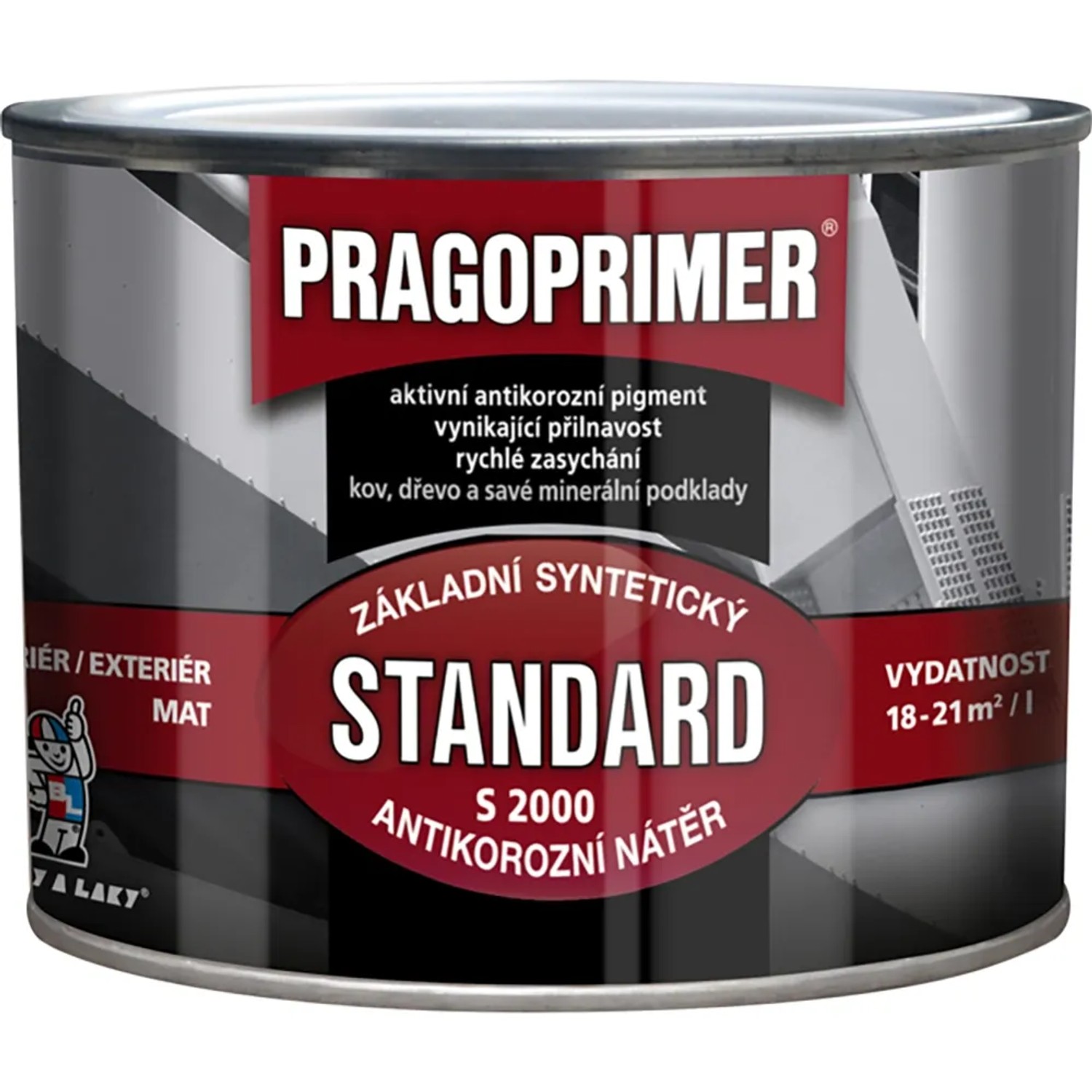 E-shop PRAGOPRIMER Základný antikorózny náter STANDARD S 2000 0840 červenohnedá 350 ml