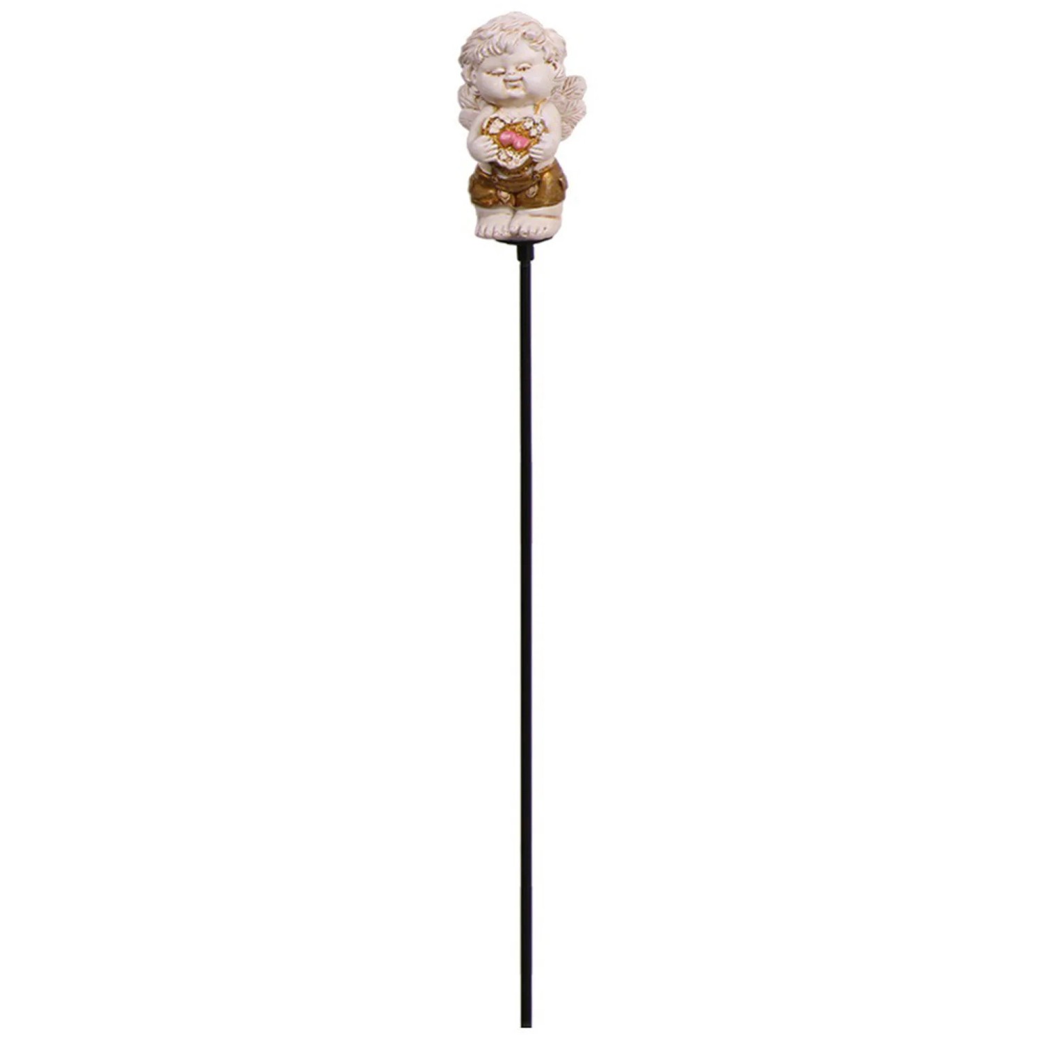 E-shop Mica Decorations Dekoratívny záhradný zápich anjel-chlapec so srdcom, 75 cm