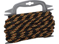 LUX-TOOLS Polyesterové lano pletené čierno-oranžové-žlté pr. 4 mm x 30 m
