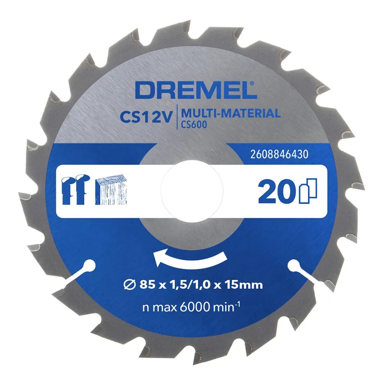 E-shop Dremel Viacúčelový rezný kotúč CS600 Blueprint Multi-Material, pr. 85 mm