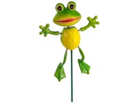 Dekoratívny záhradný zápich Fun Spinner žaba, 48 cm, 1 ks