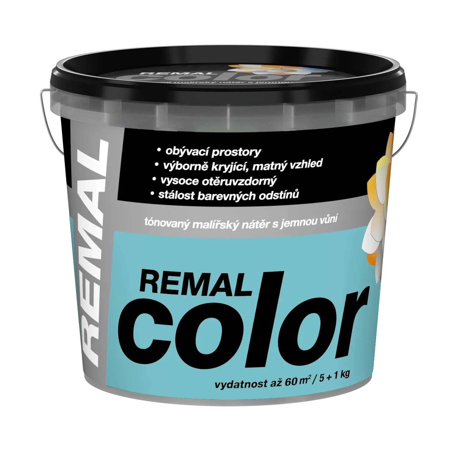E-shop REMAL Color Tónovaný maliarsky náter s jemnou vôňou, 425 Tyrkys, 5 + 1 kg