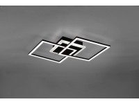 Trio Stropné LED svietidlo Venida hranaté, matné čierne Trio Stropné LED svietidlo Venida hranaté, matné čierne