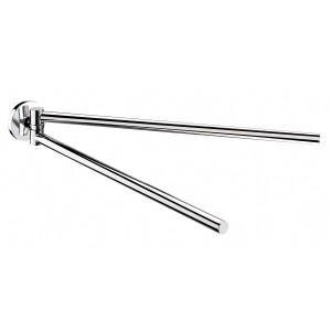 Chrómovaný otočný držiak na uteráky CMI S 300 s 2 ramenami (40 cm) na montáž na stenu.