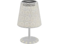 Solárna stolná LED lampa s motívom kvety, IP44, biela, pr. 12 x 20,5 cm