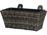 Závesný kvetináč z polyratanu tmavo hnedý mix 40 x 28 x 22 cm