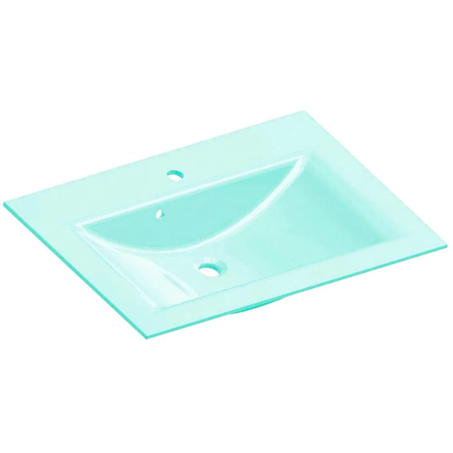 E-shop Fackelmann Sklenené umývadlo LUNA mätovo zelené 800 x 143 x 501 mm