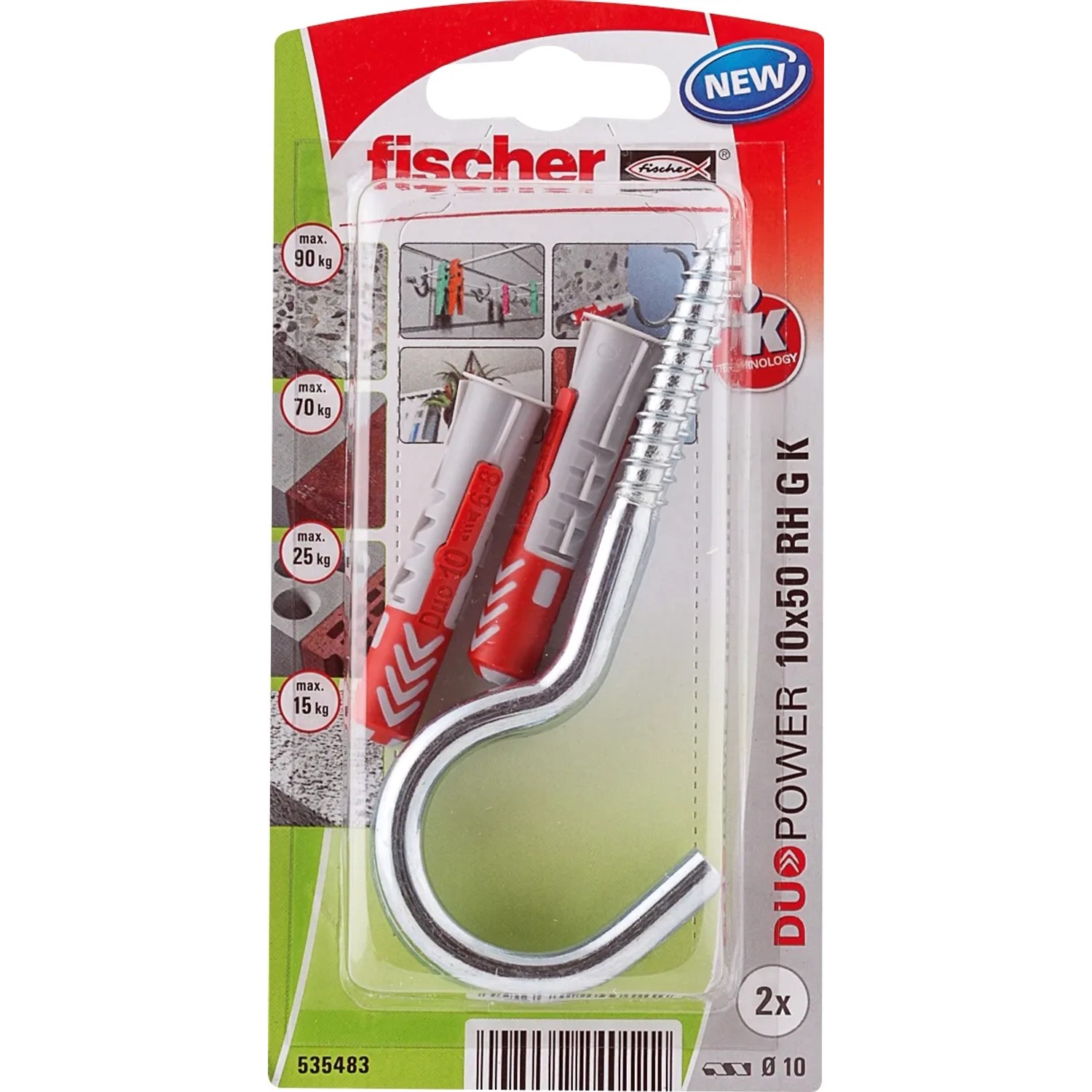 E-shop Fischer Hmoždinka DuoPower 10 x 50 RH G K NV so skobou, 2 ks