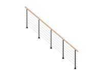 StarWood Kovové zábradlie Kos s hranatým bukovým madlom/čierna 250 cm StarWood Kovové zábradlie Kos s hranatým bukovým madlom/čierna 250 cm