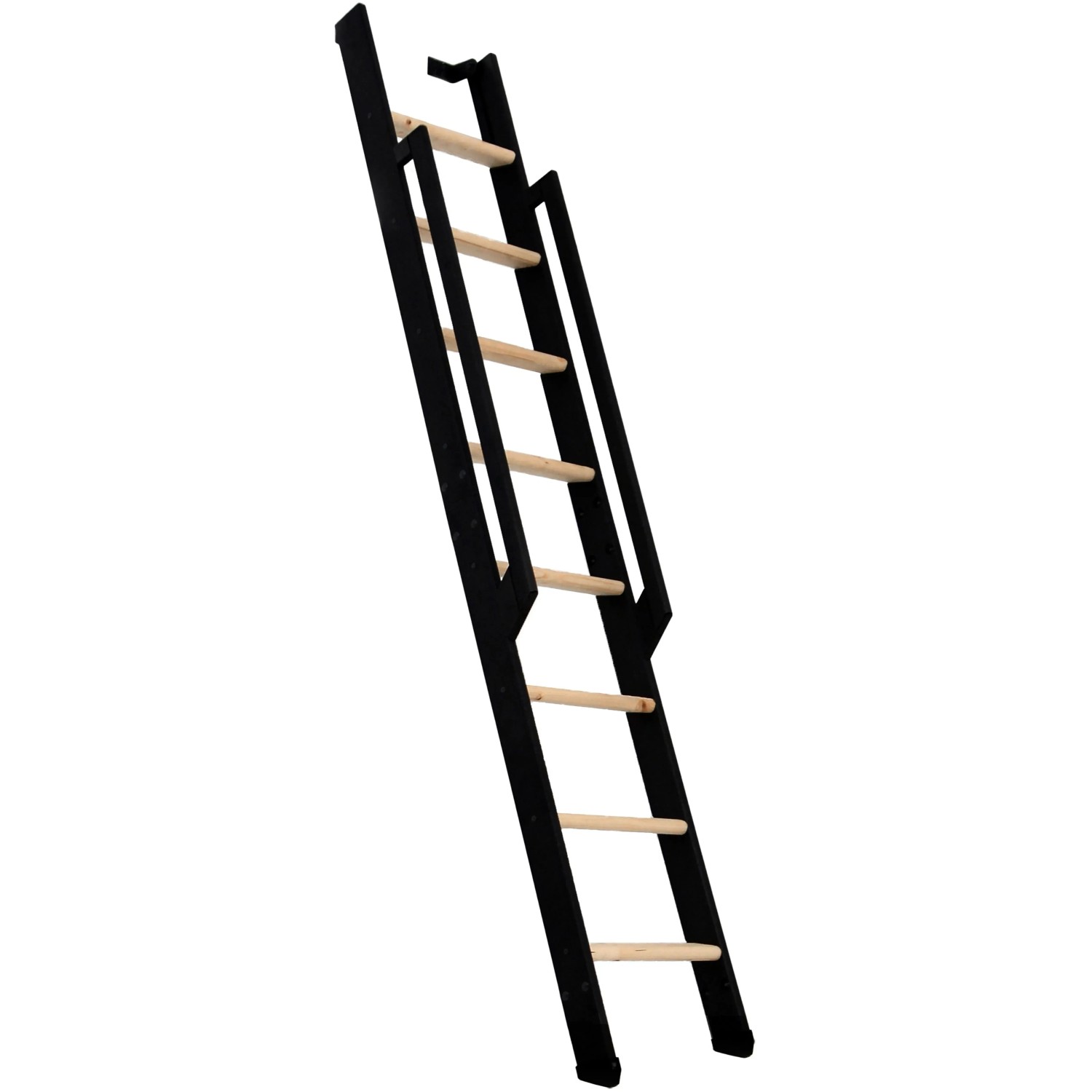 E-shop Minka STAIRS Priame rebríkové schodisko Strong buk/čierna, 8 schodov, 199 cm