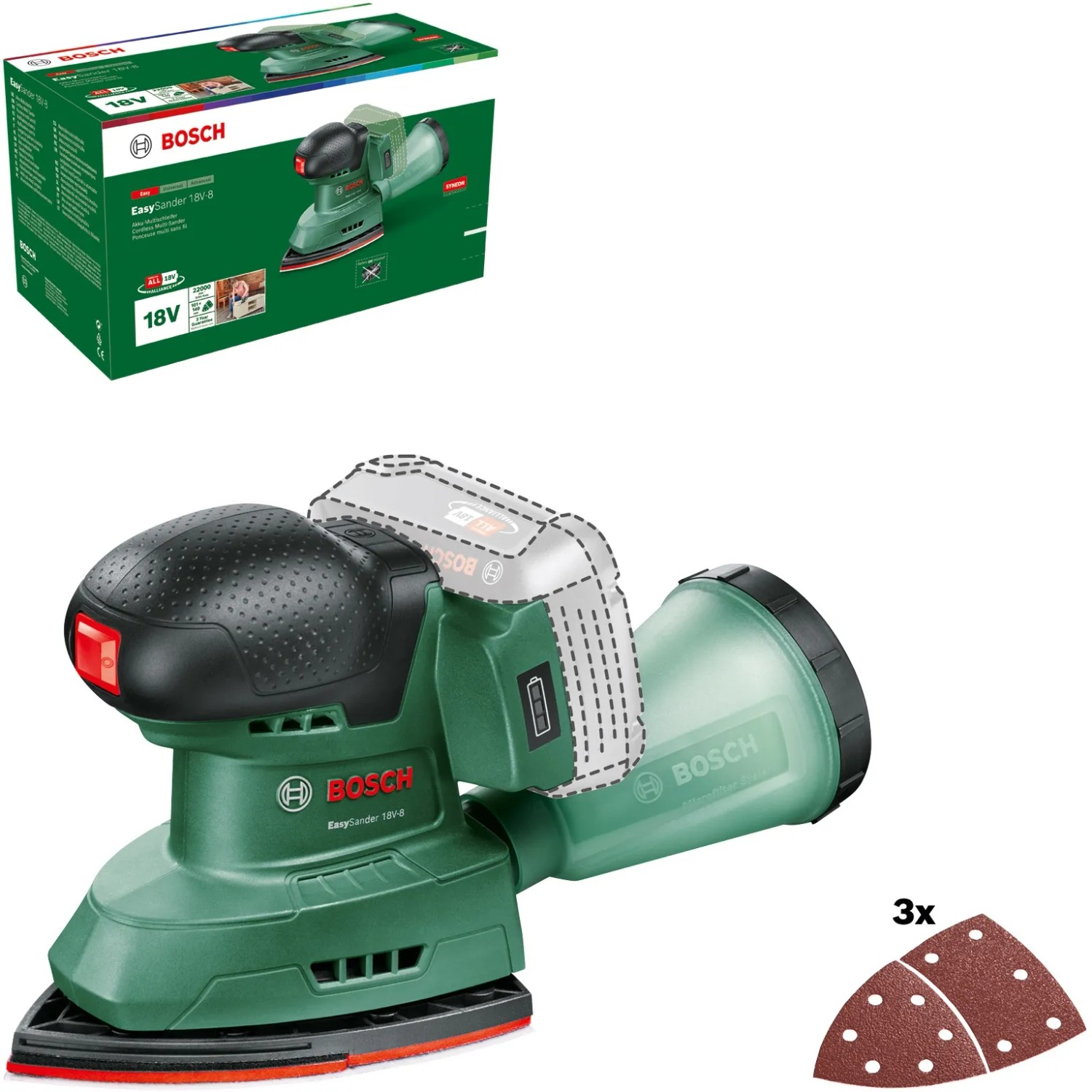 E-shop Bosch Aku multibrúska EasySander 18V-8 Solo