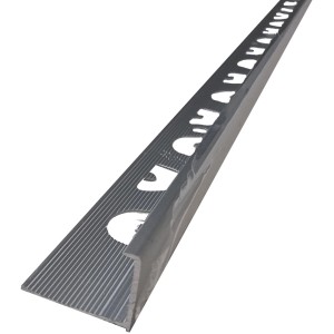 Rohový profil Arcansas, eloxovaný hliník, matný strieborný, 1,2x1,9x250cm, pre okraje dlaždíc.